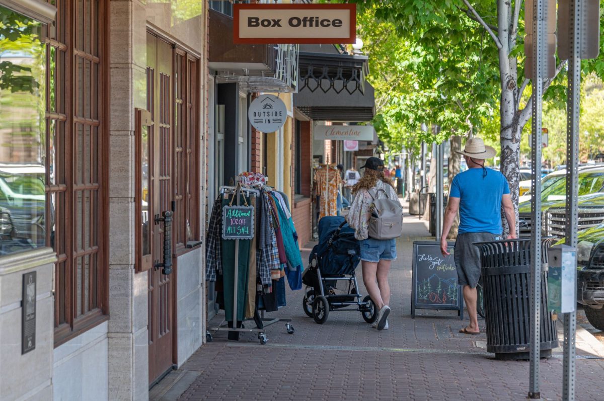 do you need a car in bend, photo of people downtown walking